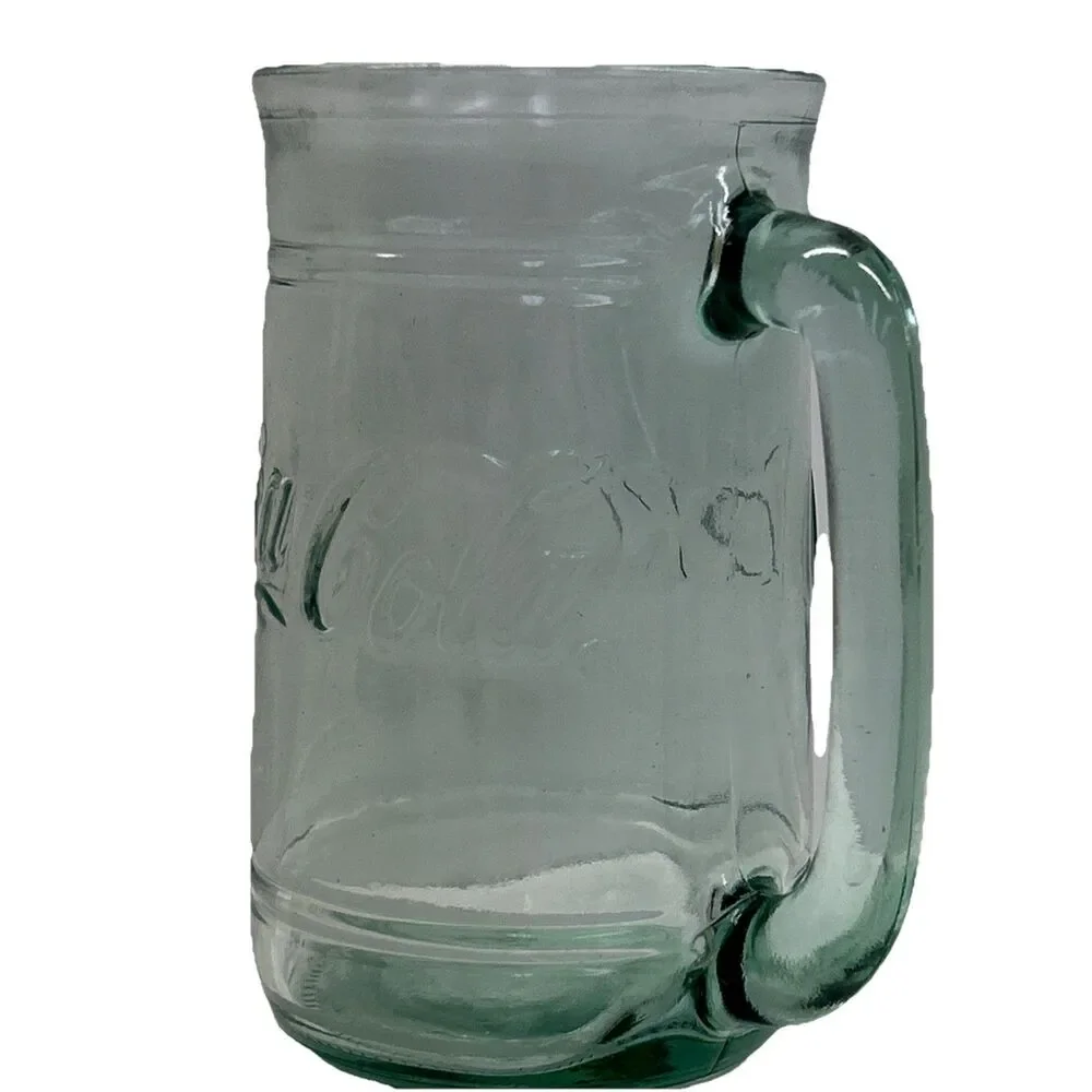 Vintage Coca-Cola Coke Green Glass‎ Stein Mug With Handle